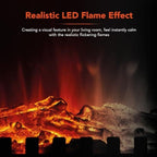 Portable Electric Fire Stove Heater with Realistic LED