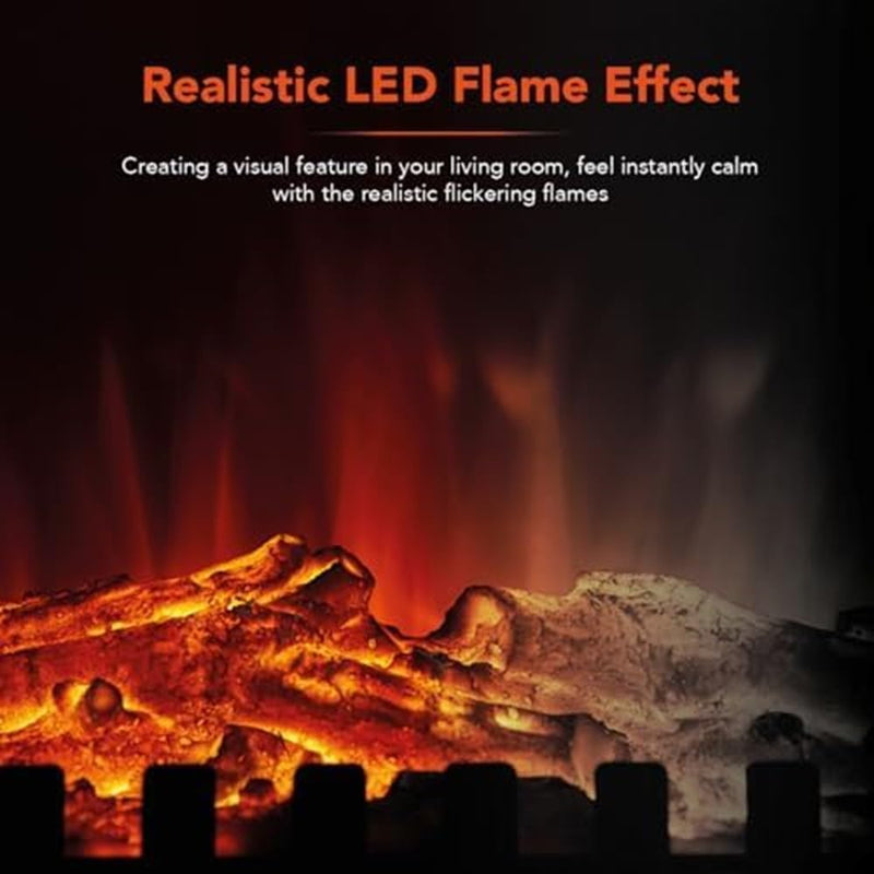 Portable Electric Fire Stove Heater with Realistic LED