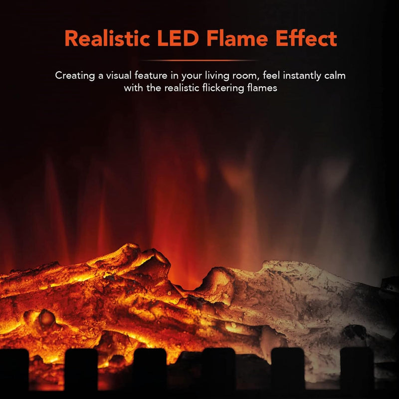 Portable Electric Fire Stove Heater with Realistic LED