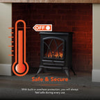 Portable Electric Fire Stove Heater with Realistic LED