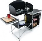 Portable Fold-Up Camping Kitchen with Windscreen Pop Up