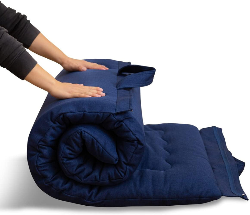 Portable Foldable Futon Mattress Hypoallergenic Fabric