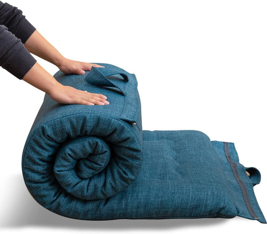 Portable Foldable Futon Mattress Hypoallergenic Fabric