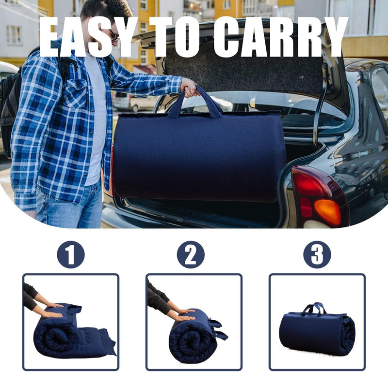 Portable Foldable Futon Mattress Hypoallergenic Fabric