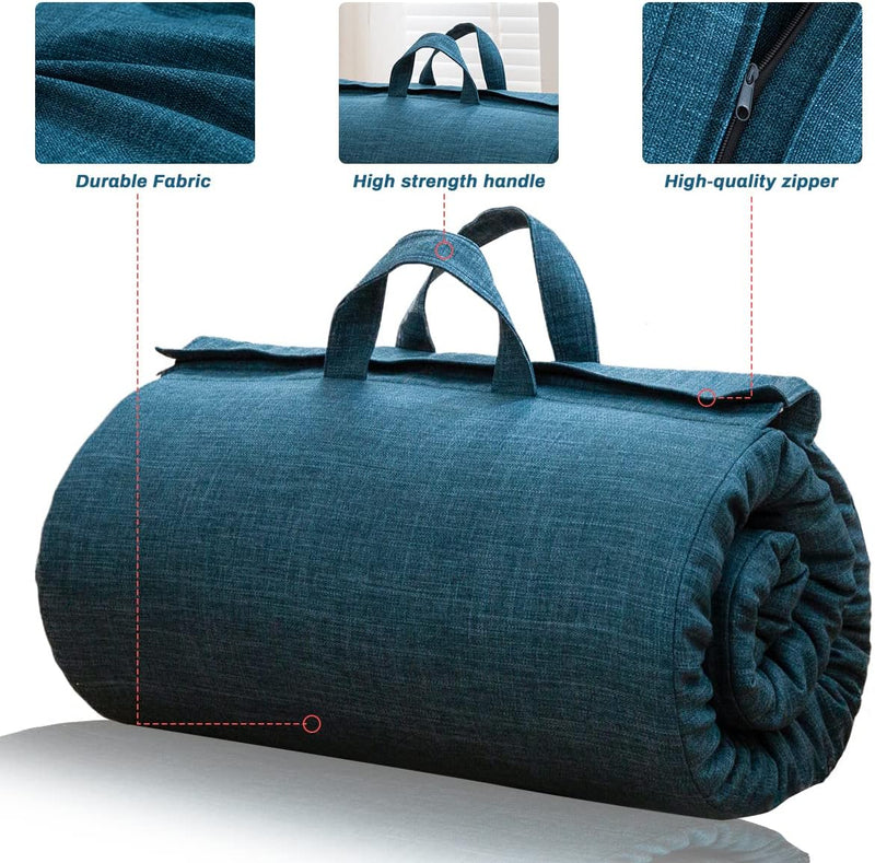 Portable Foldable Futon Mattress Hypoallergenic Fabric