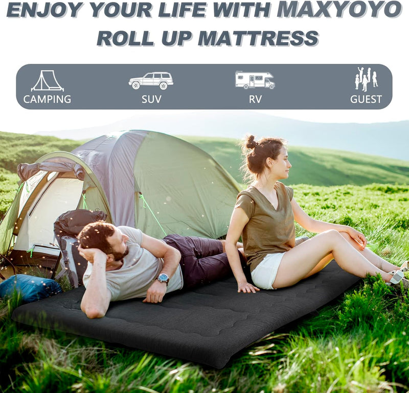 Portable Foldable Futon Mattress Hypoallergenic Fabric
