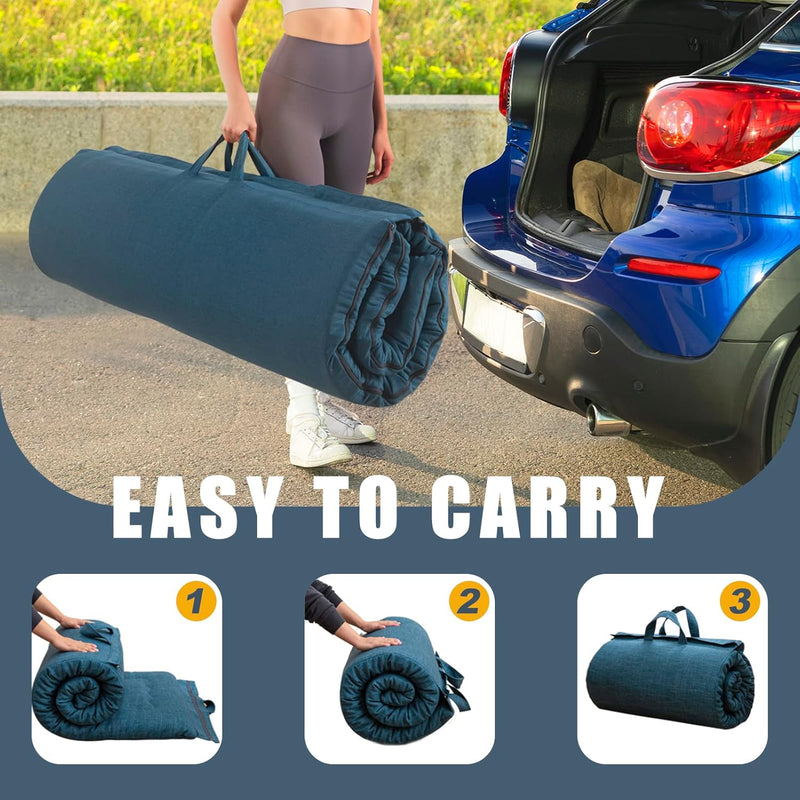 Portable Foldable Futon Mattress Hypoallergenic Fabric