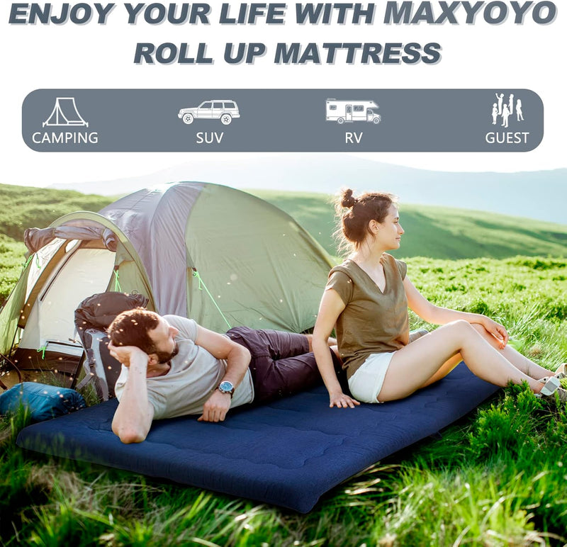 Portable Foldable Futon Mattress Hypoallergenic Fabric