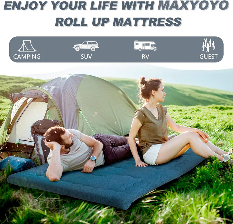 Portable Foldable Futon Mattress Hypoallergenic Fabric