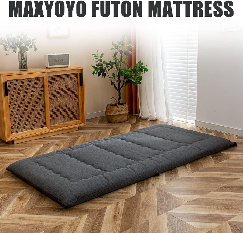 Portable Foldable Futon Mattress Hypoallergenic Fabric