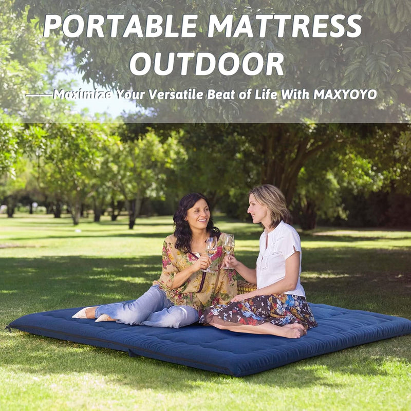 Portable Foldable Futon Mattress Hypoallergenic Fabric