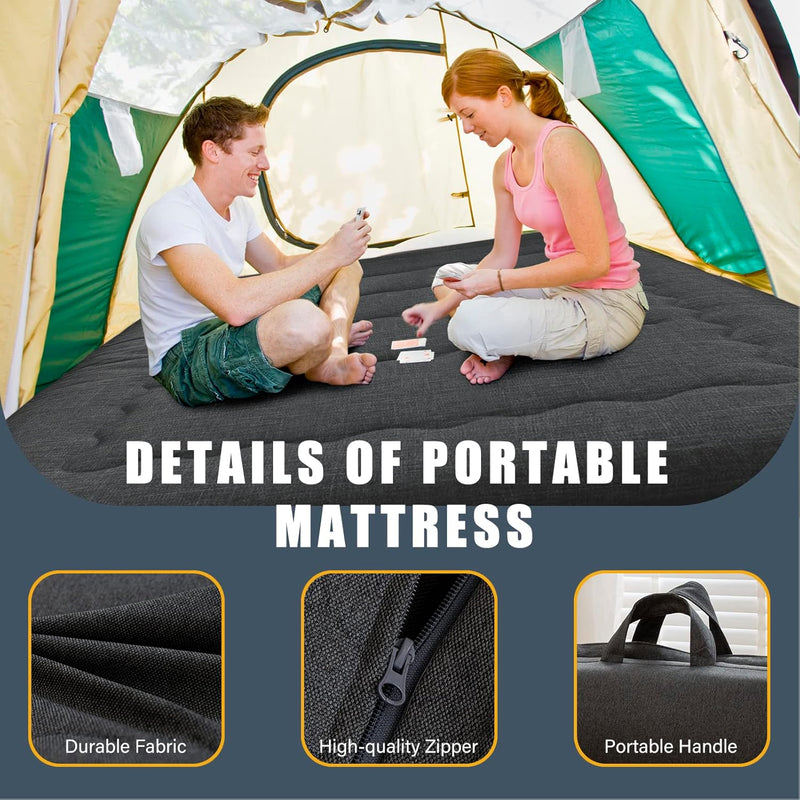 Portable Foldable Futon Mattress Hypoallergenic Fabric