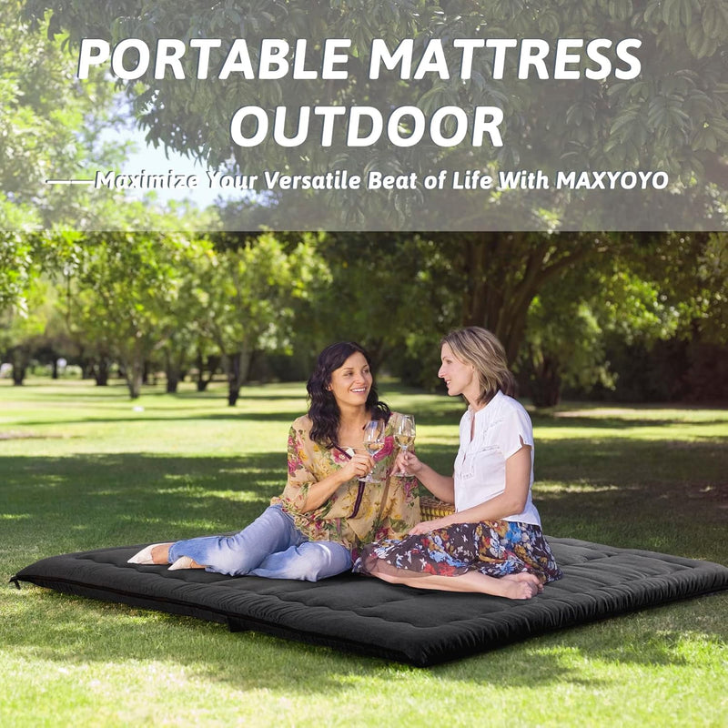 Portable Foldable Futon Mattress Hypoallergenic Fabric