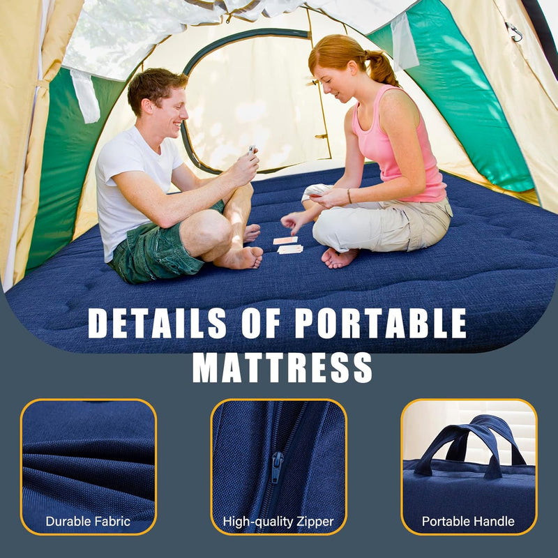 Portable Foldable Futon Mattress Hypoallergenic Fabric