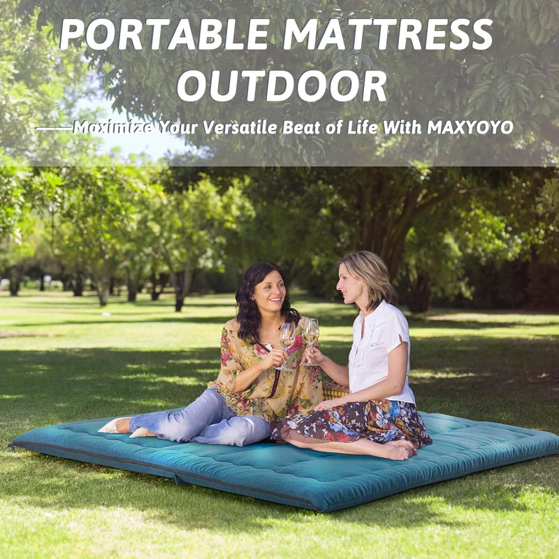 Portable Foldable Futon Mattress Hypoallergenic Fabric