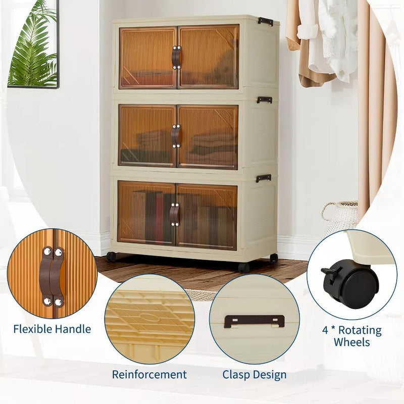 Portable Folding Wardrobe 1 Hanging + 2 Boxes