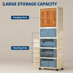 Portable Folding Wardrobe 1 Hanging + 2 Boxes