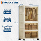 Portable Folding Wardrobe 1 Hanging + 2 Boxes