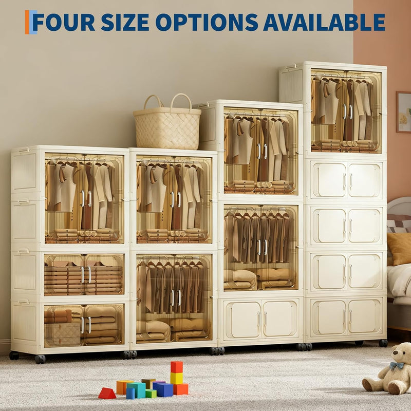 Portable Folding Wardrobe 1 Hanging + 2 Boxes