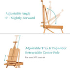 Portable French Easel for Painting with Palette Shoulder