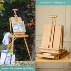 Portable French Easel for Painting with Palette Shoulder