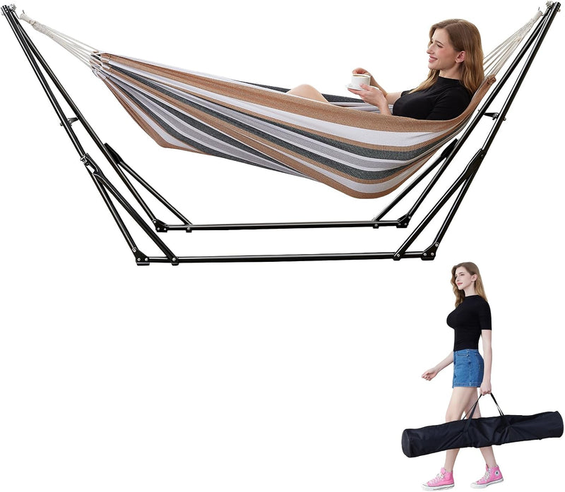 Portable Hammock with Stand for Outside Or Inside