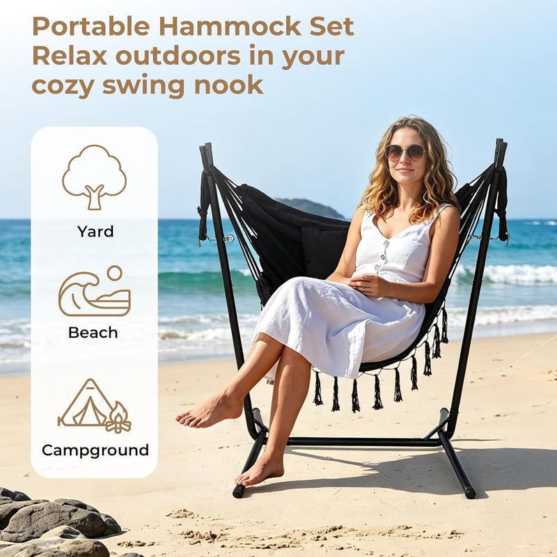 Portable Hammock with Stand Travel Chair for Outside