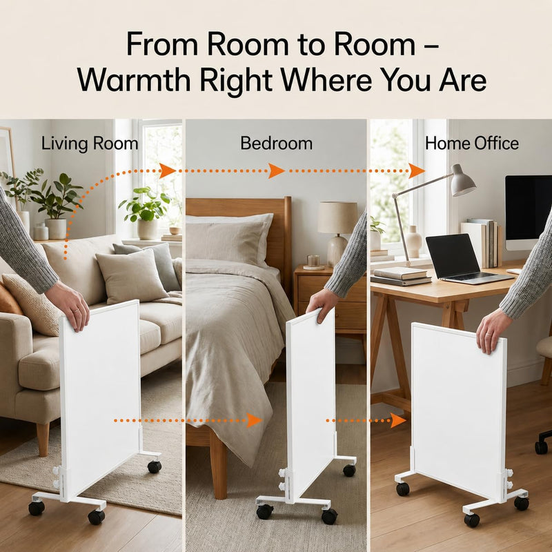 Portable Infrared Space Heater 300W with Roller Bracket