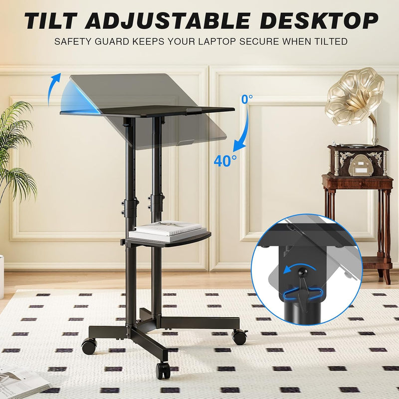 Mobile Standing Desk for Laptop Lectern 60x40CM