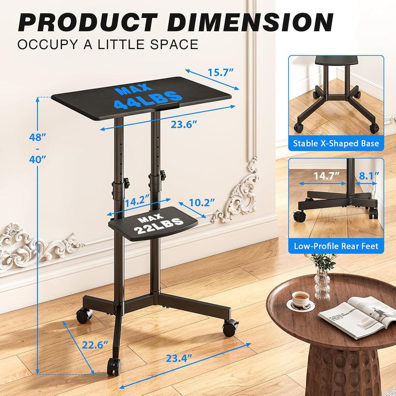 Mobile Standing Desk for Laptop Lectern 60x40CM
