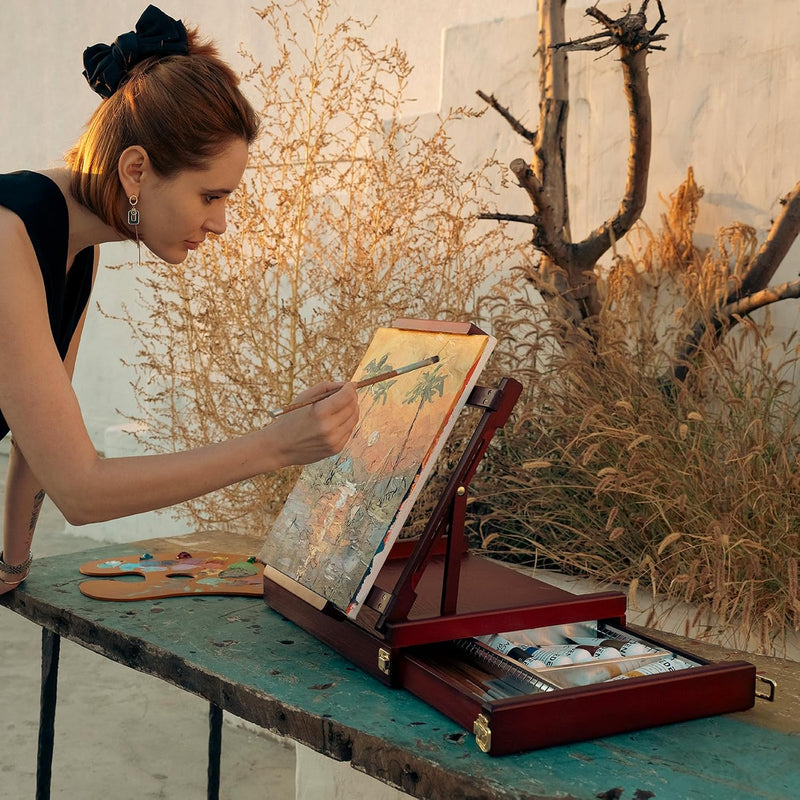 Portable Tabletop Easel for Painting: Artist Sketchbox