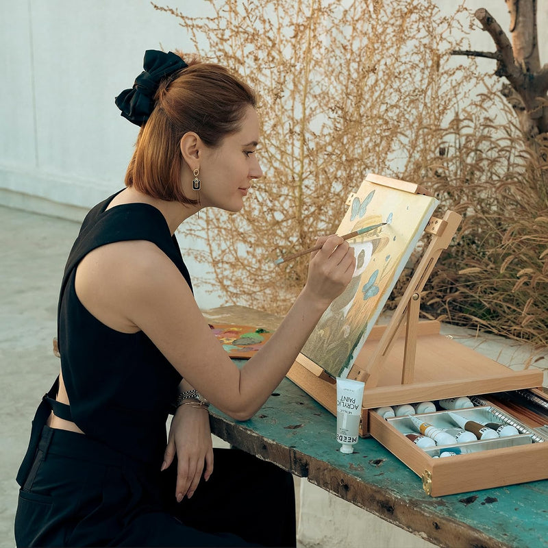 Portable Tabletop Easel for Painting: Artist Sketchbox