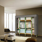 Portable Wardrobe Closet Storage Organiser Cloth Coloured Rods