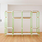 Portable Wardrobe Closet Storage Organiser Cloth Coloured Rods
