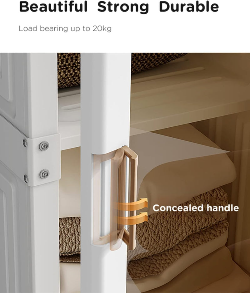 Portable Wardrobe Closet Storage Organiser Transparent Door
