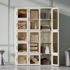 Portable Wardrobe Closet Storage Organiser Transparent Door