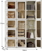 Portable Wardrobe Closet Storage Organiser Transparent Door