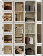 Portable Wardrobe Closet Storage Organiser Transparent Door