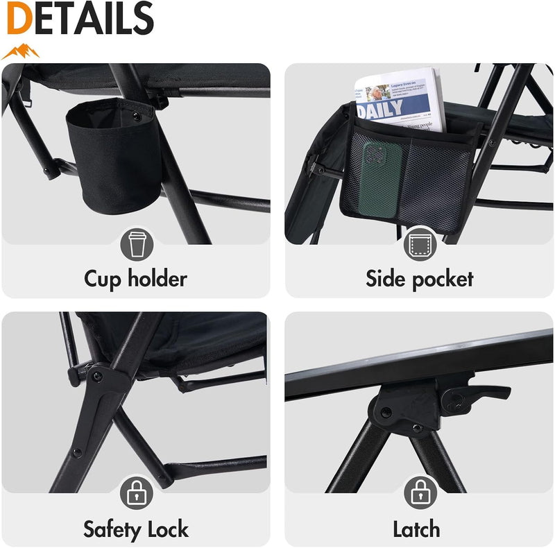 Reclining Camping Chair Garden Chairs Sun Lounger Bundle-Fold