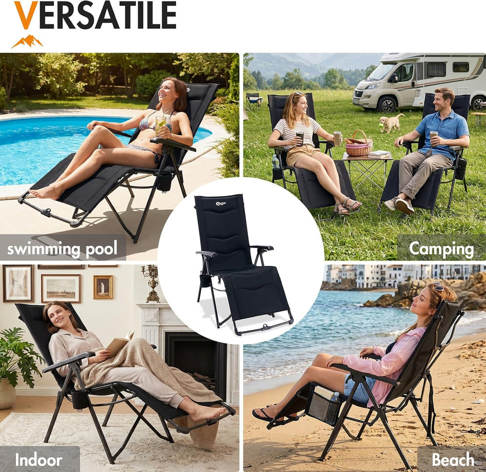 Reclining Camping Chair Garden Chairs Sun Lounger Bundle-Fold