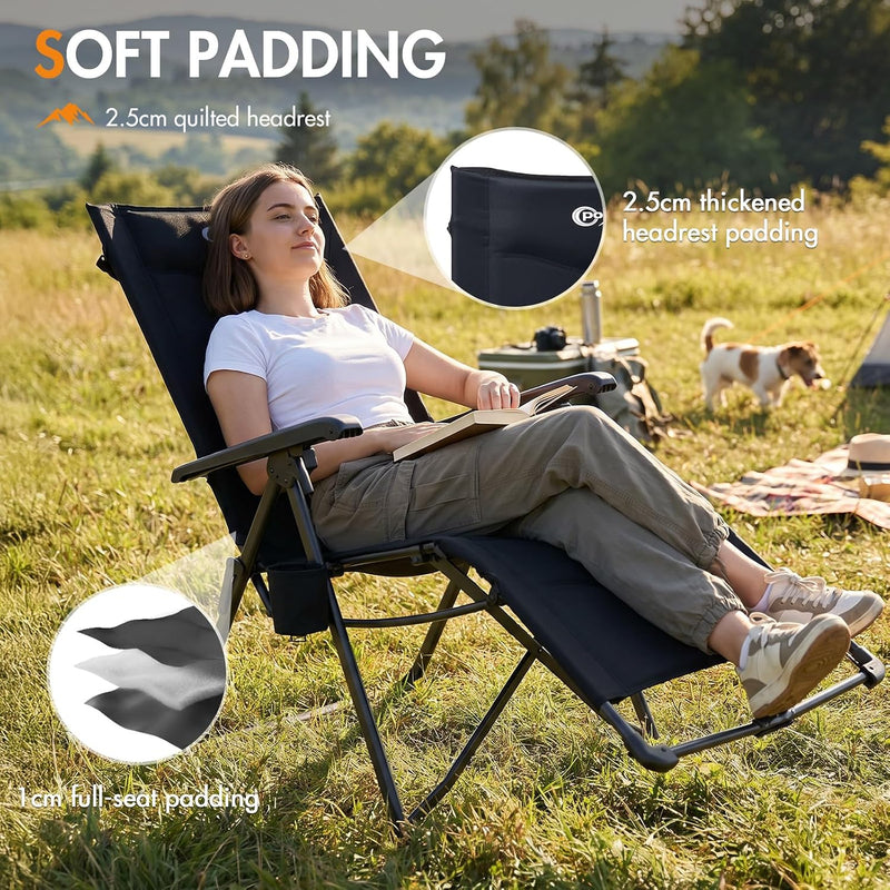 Reclining Camping Chair Garden Chairs Sun Lounger Bundle-Fold