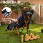 Reclining Camping Chair Garden Chairs Sun Lounger Bundle-Fold