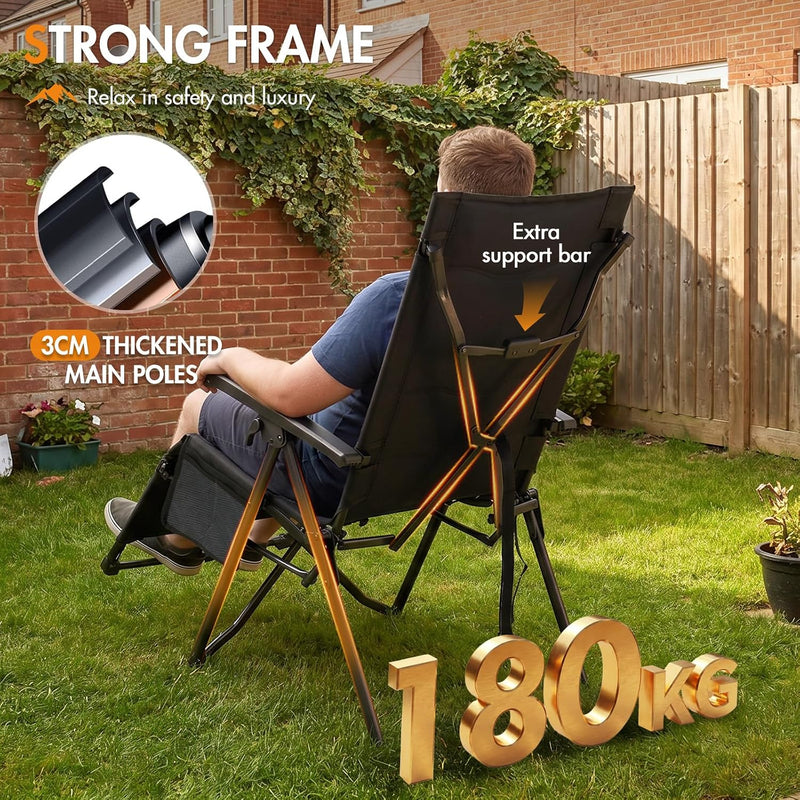 Reclining Camping Chair Garden Chairs Sun Lounger Bundle-Fold