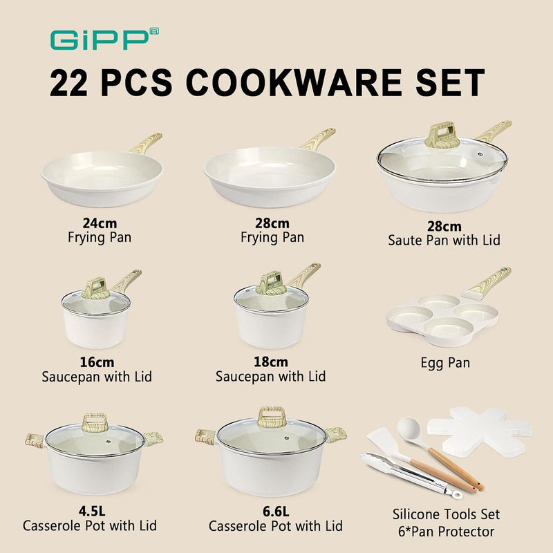 17pcs Pots and Pans Set Non Stick Fryingpan