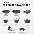 17pcs Pots and Pans Set Non Stick Fryingpan