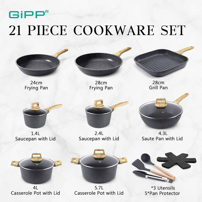 17pcs Pots and Pans Set Non Stick Fryingpan