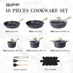 17pcs Pots and Pans Set Non Stick Fryingpan