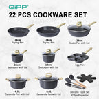 17pcs Pots and Pans Set Non Stick Fryingpan