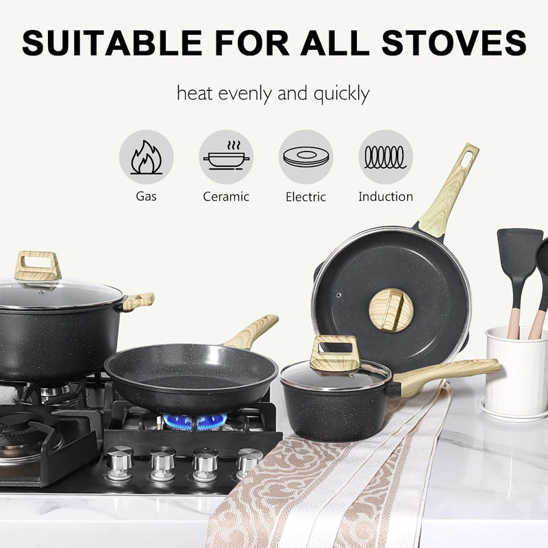 17pcs Pots and Pans Set Non Stick Fryingpan