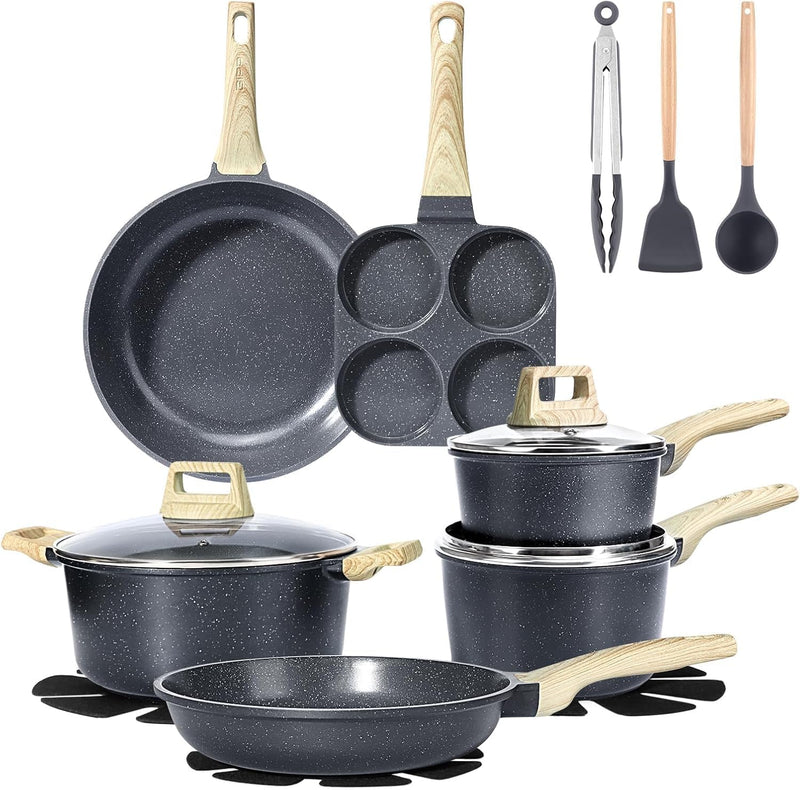 17pcs Pots and Pans Set Non Stick Fryingpan